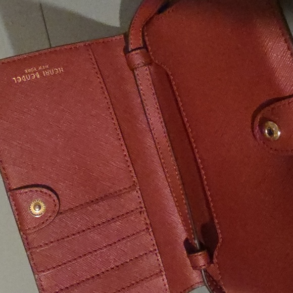 HENRI BENDEL NEW YORK Multi Red/Orange Crossbody/Clutch/Wallet Leather Bag - Picture 11 of 15
